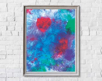 Abstraktes Aquarell Art Print - farbenfrohe Wohnkultur