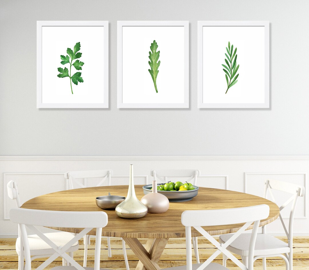 Set of 3 Herbs Art Print, Kitchen Wall Art, Kitchen Poster, Kitchen ...