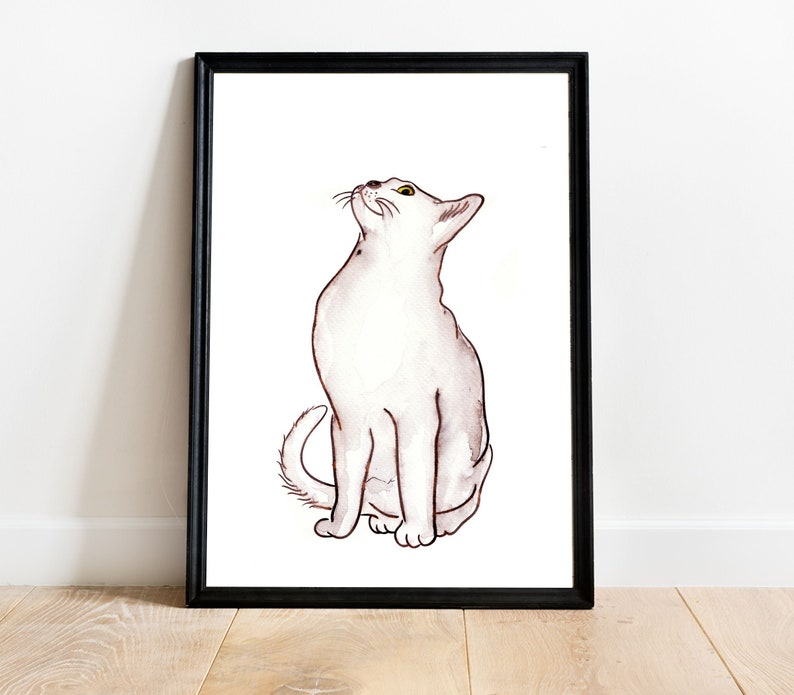 Cat Art Print, Cat Watercolor Painting, Watercolor Animal, Cats Poster, Cat Decor, Wall Cat Picture, Nursery Wall Decor, Home Decor image 1