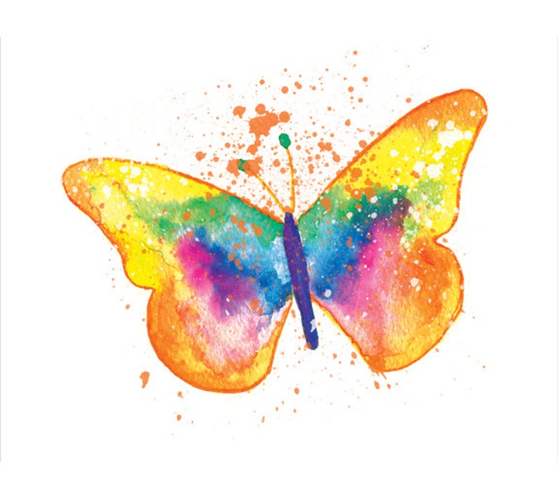 Butterfly Watercolor Art Print: Whimsical Nursery Decor - Etsy