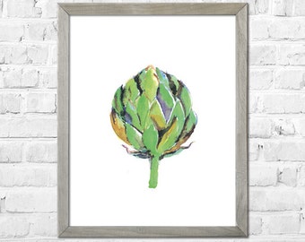 Artichoke Painting, Artichoke Art, Kitchen Wall Art, Vegetable Print, Kitchen Art Print, Vegetable Watercolor Painting, Kitchen Wall Decor