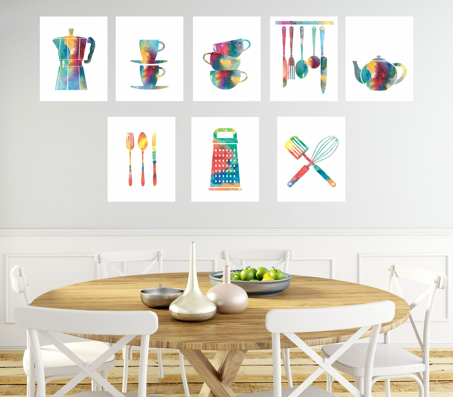 set of 8 kitchen prints, coffee print set, fork spoon... Set of 8 Kitchen Prints Coffee Print Set Fork Spoon and - Etsy