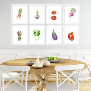 Groenten print-keuken decor-groenten decor-groenten keuken kunst-keuken poster-food kunst-keuken print-set van 8 prints-modern decor