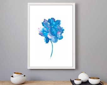 Impressão floral abstrata: arte de parede com flores em aquarela personalizada