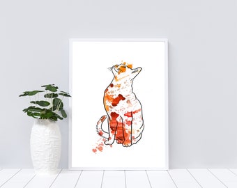 Cat Watercolor Print, Cat Art, Cat Print, Cat Watercolor, Watercolor Painting, Watercolor Animal, Cat Poster Print ,Home Art Decor