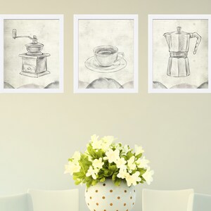 set of 8 kitchen prints, coffee print set, fork spoon... Set of 3 Kitchen Prints, Coffee Print Set, Boho Kitchen Prints, Kitchen ...