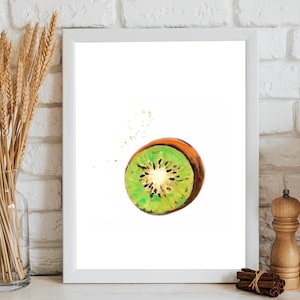 Kiwi art, Watercolor art, Kiwi Painting, Kiwi fruit, kitchen print, Wall decor, Botanical print, Kitchen wall art, Kitchen Wall Decor