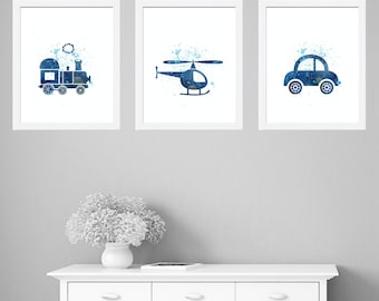 Construction Nursery Art, Nursery Poster, Construction Decor, Personalized Boys Nursery, Kids Art Print, Nursery Decor, Set of 3 Prints