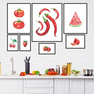 Vegetables Art Print, Kitchen Decor, Vegetables Wall Decor, Vegetables Kitchen Art,  Kitchen Poster, Food Wall Art, Set of Prints