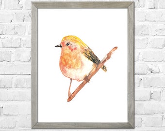 Bird Art, Birds Watercolor Print, Bird Wall Decor, Bird Print, Watercolor Art, Nursery Art