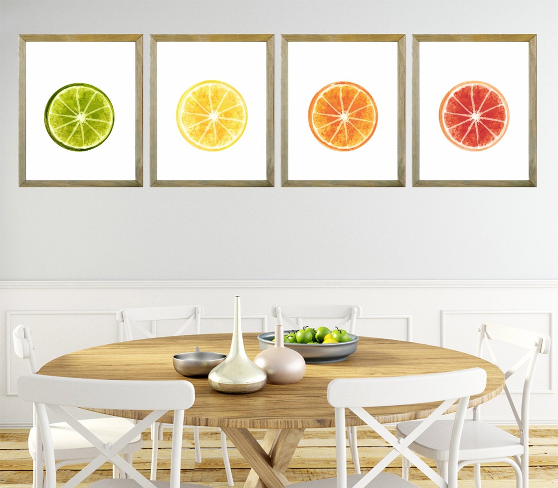 Citrus Kitchen Art Fruits Print Fruit Decor Kitchen Decor Etsy