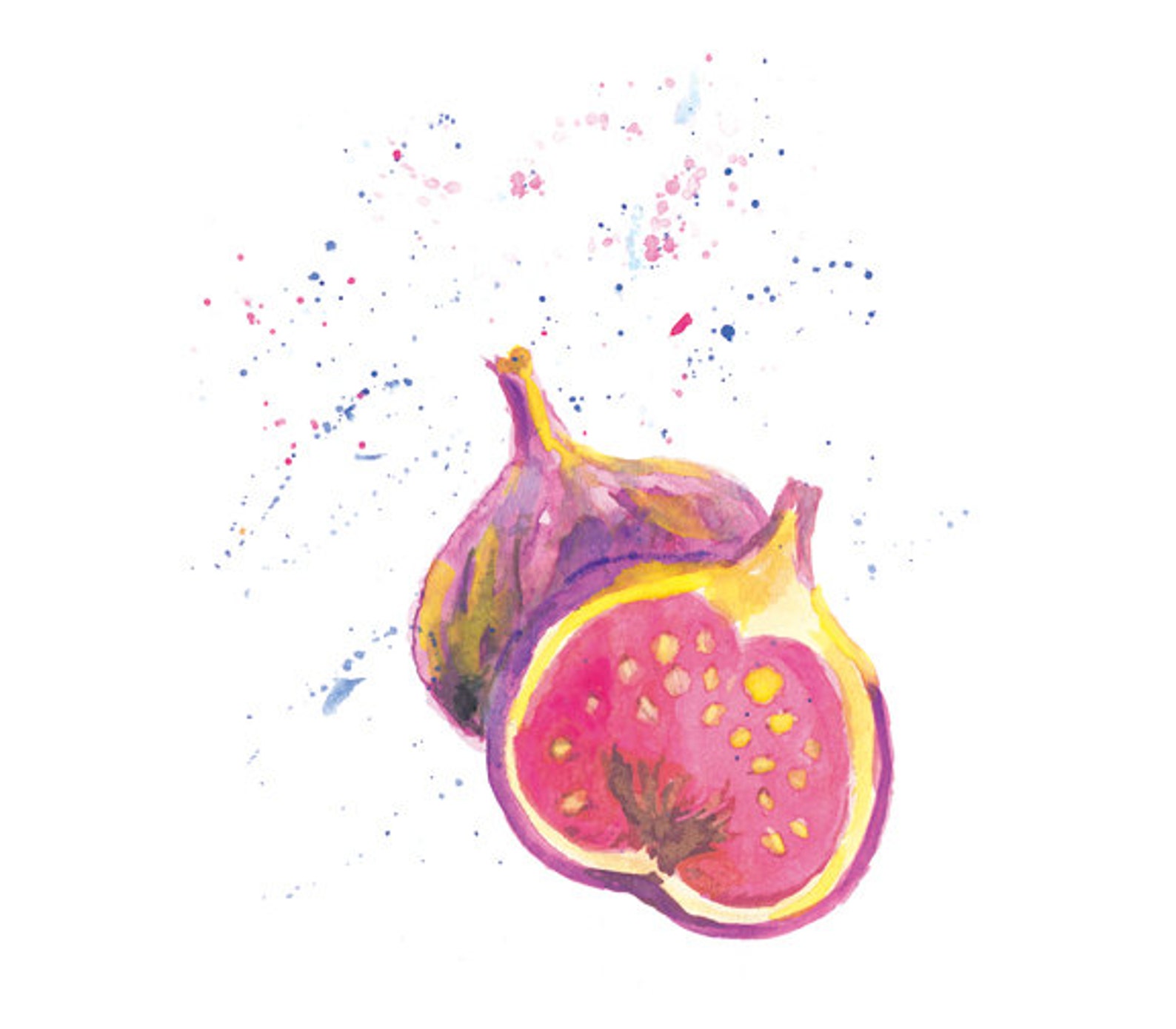 Fig Watercolor Print Watercolor Fruit Wall Art Print Kitchen Etsy