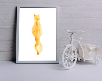 Cat Watercolor Print, Cat Art, Cat Print, Cat Watercolor, Watercolor Painting, Watercolor Animal, Cat Poster Print, Home Art Decor