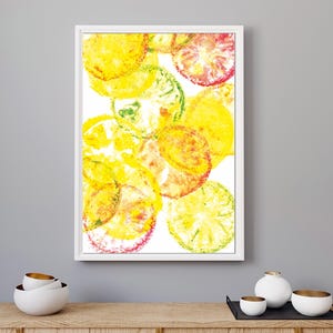 Lemon Watercolor Art Print: Modern Kitchen Wall Decor