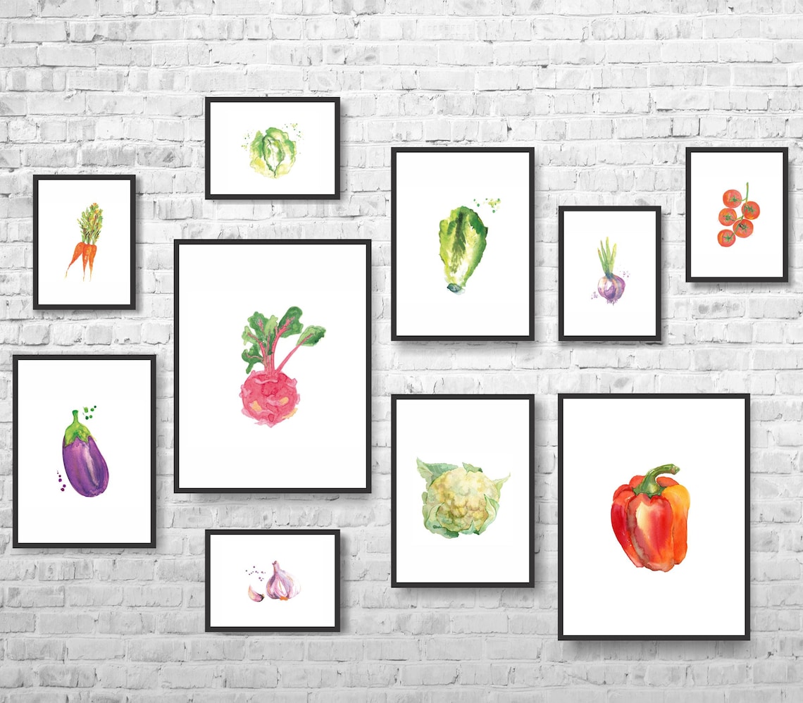 Kitchen Art Set Kitchen Wall Art Dining Room Decor Kitchen Etsy