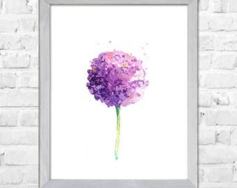 Purple flower Art, Flower painting, Watercolor flower print, Abstract flower, Flower art, Floral print, Watercolor art, Purple Wall Decor