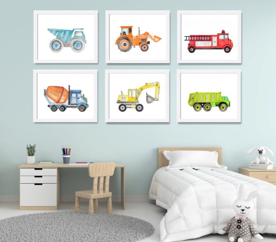 Trucks Prints, Construction Nursery Art, Nursery Poster