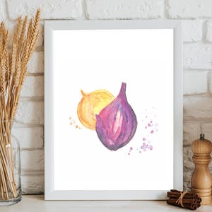 Onions Art, Watercolor Print, Kitchen Wall Art, Onoin Art Print, Vegetable Watercolor Painting, Kitchen Wall Decor, Wall Art Kitchen