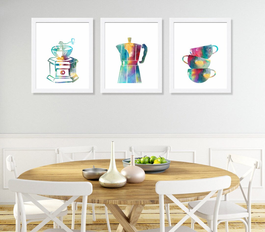 Set of 3 Kitchen Prints, Coffee Print Set, Kitchen Art Prints, Kitchen