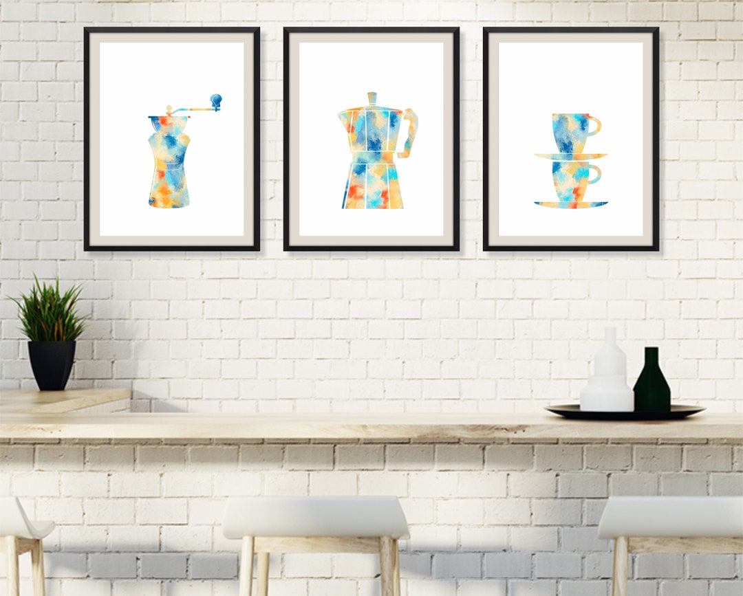 kitchen print, coffee & cake | kitchen prints, wall... Coffee Wall Art Set of 3 Kitchen Prints, Coffee Print Set, Coffee Lover ...