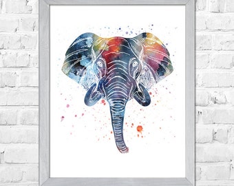 Impression aquarelle éléphant, aquarelle éléphant, art animalier, impression d'art pour chambre de bébé, impression d'art mural, peinture aquarelle, décoration d'intérieur