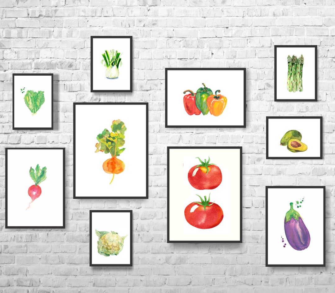 kitchen print set of 2 fruit print vegetable print... Vegetables Print Set of 10-vegetables Decor-kitchen Decor-vegetables ...