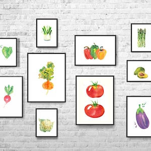 Groenten print set van 10-groenten decor-keuken decor-groenten keuken kunst-keuken poster-food kunst-keuken print-modern decor
