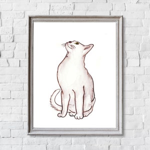 Cat Art Print, Cat Watercolor Painting, Watercolor Animal, Cats Poster, Cat Decor, Wall Cat Picture, Nursery Wall Decor, Home Decor image 2