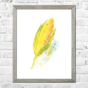 Corn Art, Watercolor Print, Kitchen Wall Art, Kitchen Art Print, Vegetable Watercolor Painting, Kitchen Wall Decor, Wall Art Kitchen
