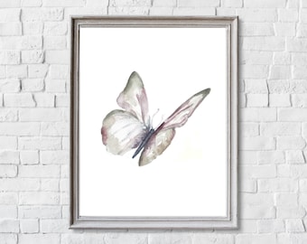 Butterfly Watercolor Painting: Archival Giclee Art Print