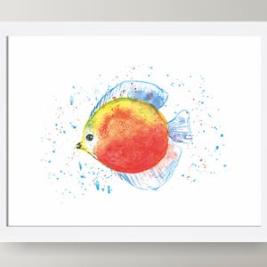 Fish Painting, Fish Art Print, Fish Watercolor Painting, Nursery Decor, Animal Art, Ocean Art, Nursery Art, Sea Art Print