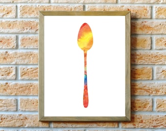Colorful Spoon Kitchen Art Print: Culinary Wall Decor