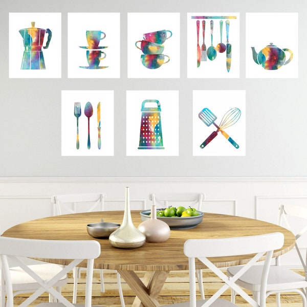 kitchen print - art for kitchen -colourful kitchen... Kitchen Art - Etsy