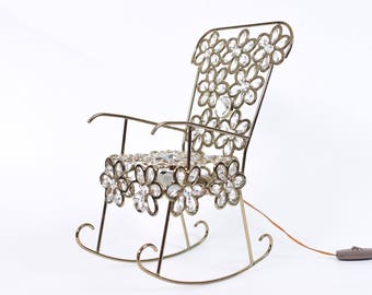 Chrystal beaded  chair lamp