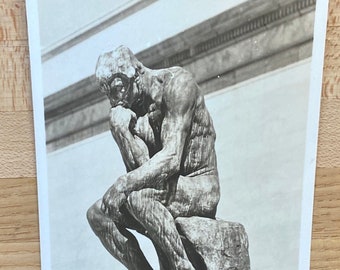 The Thinker by Auguste Rodin Photo Postcard, Collectible Cleveland Museum of Art Post Card, Unposted Souvenir Ephemera, Iconic Sculpture