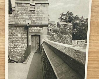 The Bloody Tower, Raleigh's Walk at the Tower of London Sepia-Tone Vintage Postcard, Travel Souvenir Post Card Memorabilia Historic Landmark