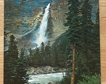 Takakkaw Falls, Yoho National Park British Columbia, Canada Vintage Postcard, Canadian Rockies Travel Souvenir Memorabilia Post Card