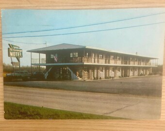 St George Motel Merchantville NJ Vintage Postcard, Posted 1950s, 3-Cent Purple Liberty Postal Stamp, Americana Tourism Advertising Post Card