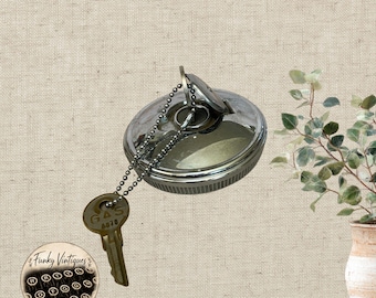 1949-1952 General Motors Chrome Flip Top Cover Locking Gas Cap with Orignal Keys, Classic Chevy Accessory, Chevorlet Car Part
