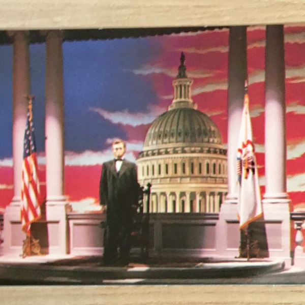 Great Moments with Mr. Lincoln Disneyland USA Vintage Postcard, Unposted Travel Nostalgia Keepsake Memories, History Lover Gift for Him