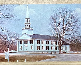 Saugatuck Congregational Church Westport Conn Vintage Postcard, Unposted Religious Post Card Sovenir Ephemera Travel Keepsake Postcrossing