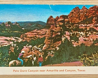 Palo Duro Canyon Amarillo & Canyon TX Vintage Postcard, Posted 1972, 6-Cent National Parks Postage Stamp Travel Souvenir Post Card