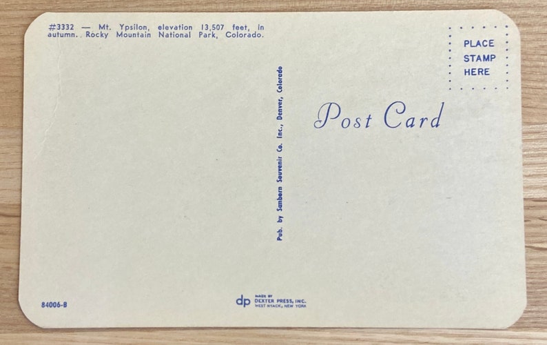 Mt Ypsilon in Autumn Rocky Mountian National Park Colorado Postcard ...