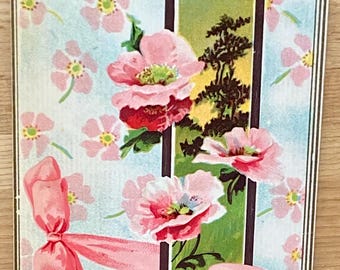 Antique Easter Joy Pink Floral Postcard, Posted 1911, 1-Cent Green Postal Stamp, Collectible Holiday Ephemera, Easter Post Card Collector