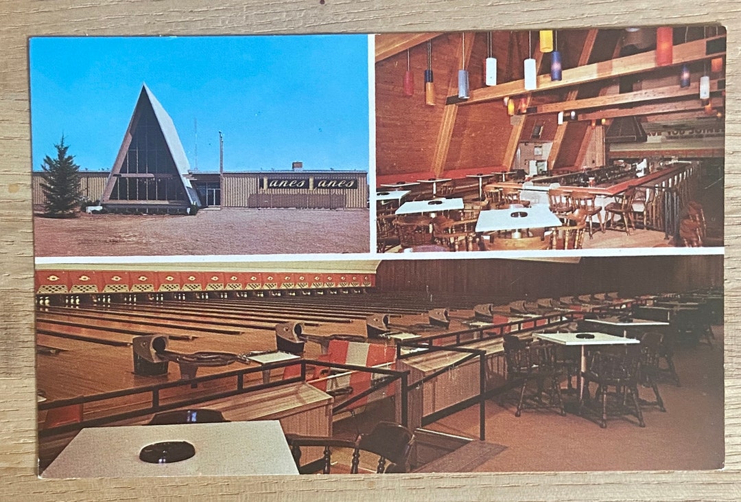 Collectible Marshfield WI Postcard Janes Lanes Bowling Alley Etsy