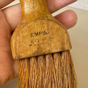 Vintage Empire Whisk Grooming Brush, Wood Handle Antique Barber Brush, Bathroom Decor Shaving Collectible, Whisk Clothing Brush