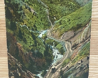 The High Drive, North Cheyenne Canon, Coloado Postcard, Posted 1912, 1-Cent Green Postage Stamp, Americana Toursim Souvenir Post Card