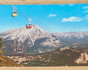 Sulphur Mountain Gondola in Banff, Canada Vintage Postcard, Travel Souvenir Memorabilia, Historic Landmark Landscape Print Post Card
