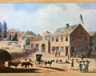 Whaling Museum New Bedford Mass Vintage Postcard, Lithograph by William A. Wall, Historical Landmark Keepsake Memories, Unposted Souvenir