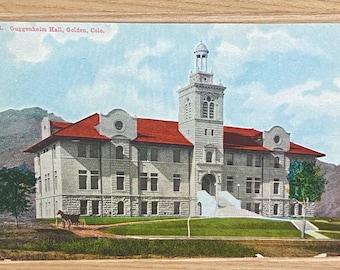 Guggenheim Hall, Golden Co Postcard, Colorado School of Mines Historic Landmark Souvenir Ephemera, Alumni Collectible Memorabilia